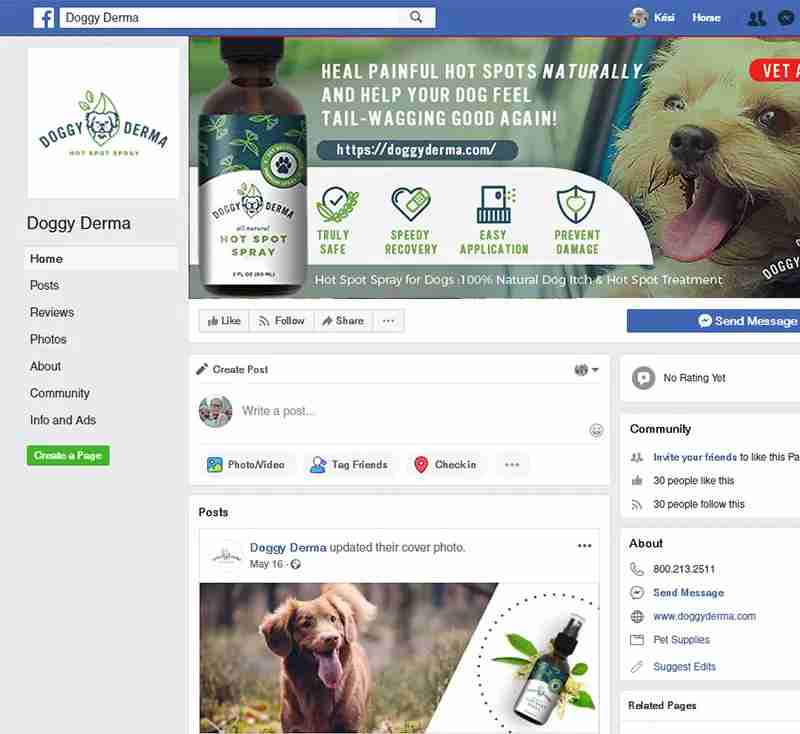 Doggy Derma Facebook Business Page Design